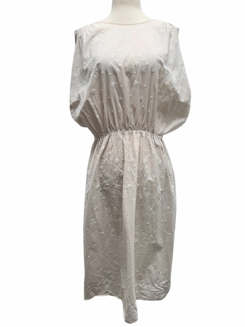 Mina Perhonen Laundry Hoshi Hana Embroidered Gray Beige Dress Size 38 Medium